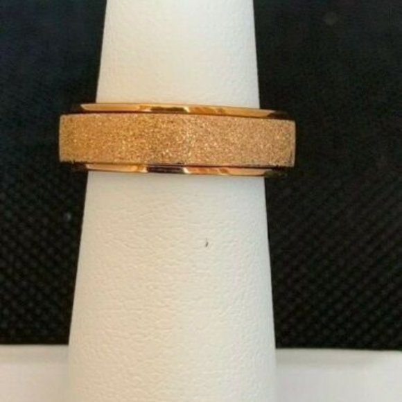 RS Covenant #1861 Stainless Steel Gold Rotating Band Ring Size 7 - Picture 3 of 4